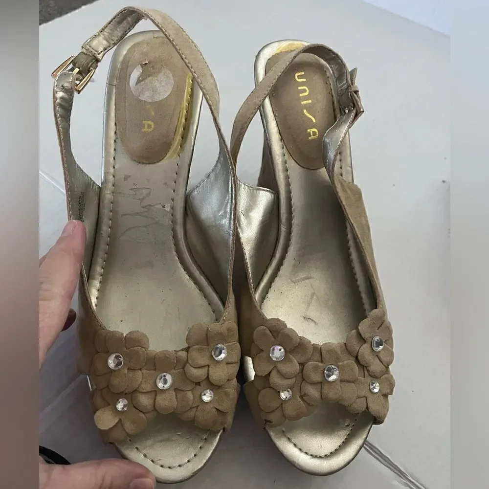 𝅺UNISA sling back wedges
